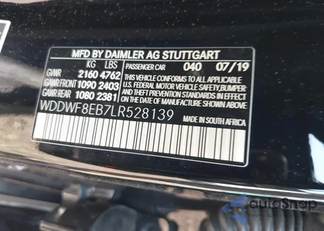 2020 Mercedes-Benz C 300 4Matic из США, поврежденный, VIN WDDWF8EB7LR528139